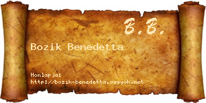 Bozik Benedetta névjegykártya
